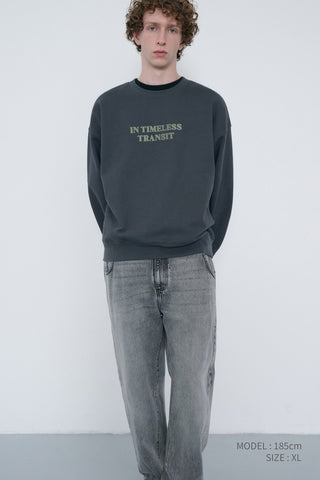 UNISEX SLOGAN SWEATSHIRT CHARCOAL GREY