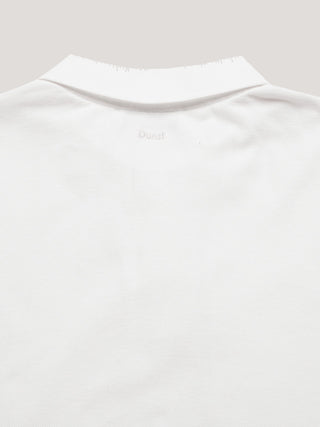 UNISEX LEATHER LOGO POLO SHIRT OFF WHITE
