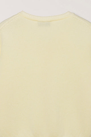 UNISEX CREWNECK KNIT CARDIGAN LEMON BUTTER