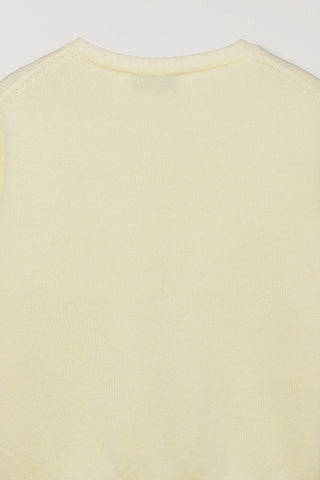 UNISEX CREWNECK KNIT CARDIGAN LEMON BUTTER