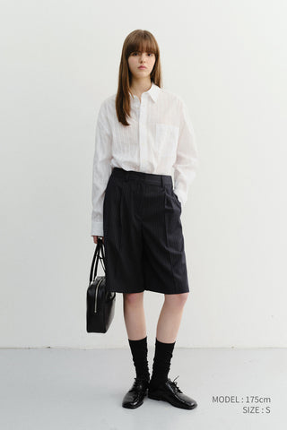 UNISEX CLASSIC OVERSHIRT WHITE STRIPE