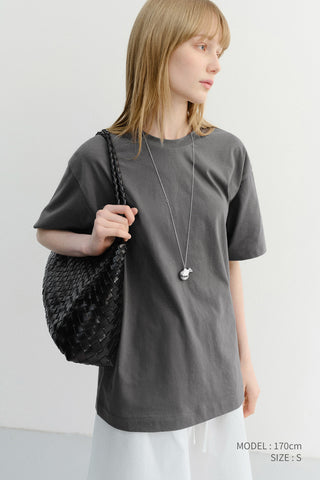 UNISEX ESSENTIAL LOOSE T-SHIRT WASHED CHARCOAL