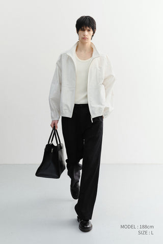 LOUNGE WOOL SLACKS BLACK STRIPE
