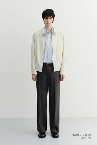 UNISEX COLLARED LIGHT BLOUSON JACKET IVORY