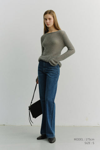 RELAXED FLARED JEANS CLASSIC BLUE