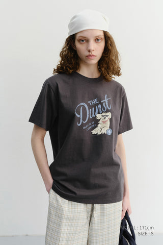 UNISEX DRAWING PUPPY T-SHIRT CHARCOAL GREY