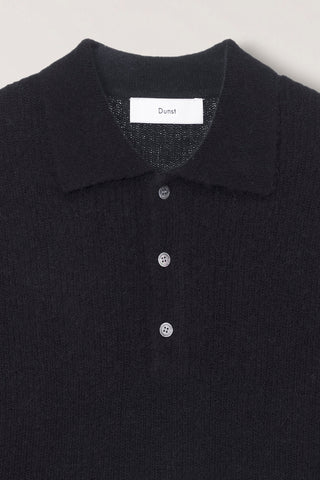 UNISEX HAIRY COLLARED SWEATER BLACK