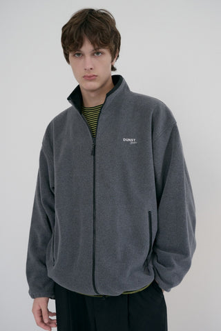 UNISEX ZIP-UP FLEECE SWEATSHIRT CHARCOAL GREY