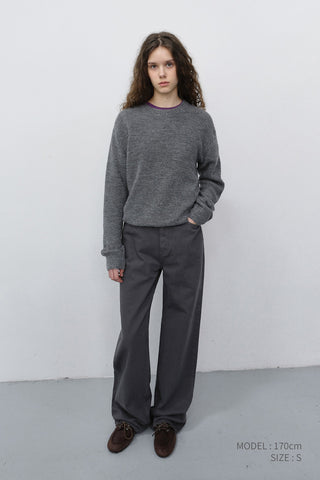 UNISEX HAIRLY SWEATER MELANGE GREY