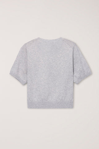 UNISEX LINEN CREWNECK KNIT MELANGE GREY