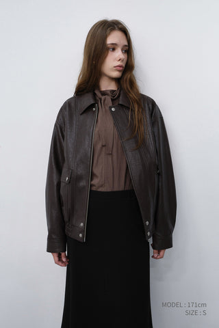 TIE BLOUSE BROWN