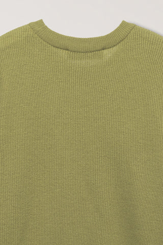 UNISEX BUTTONED CREWNECK SWEATER OLIVE