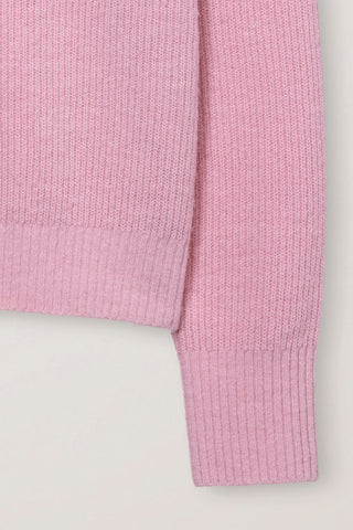 UNISEX HAIRY COLLARED SWEATER SOFT PINK