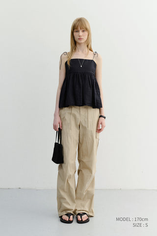 UTILITY PARACHUTE PANTS BEIGE