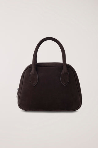 SUEDE BOSTON TOTE BAG DEEP BROWN