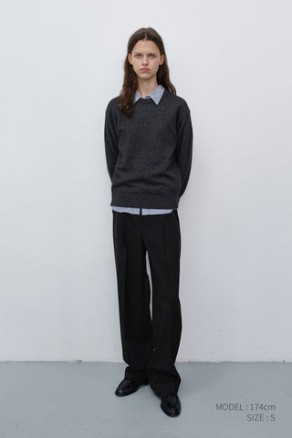 UNISEX ESSENTIAL CREWNECK SWEATER CHARCOAL GREY
