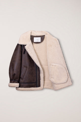 UNISEX B-3 SHEARLING JACKET DARK BROWN
