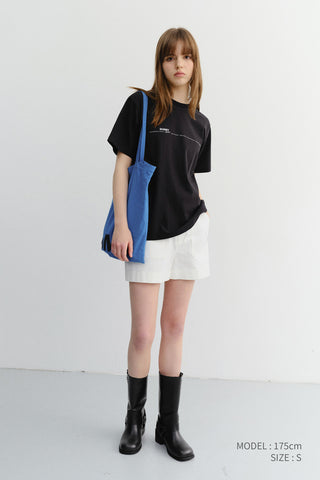 UNISEX MINIMAL LETTERING T-SHIRT BLACK