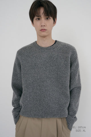 UNISEX SHAGGY DOG SWEATER MELANGE GREY