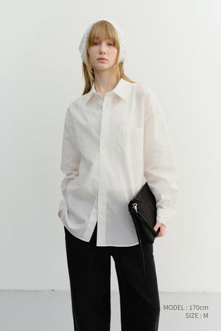 UNISEX SUMMER BREEZE STRIPED OVERSHIRT WHITE