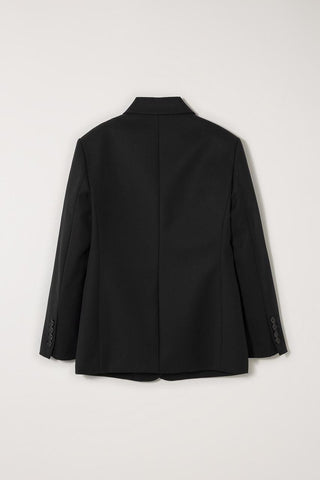 ESSENTIAL 2 BUTTON WOOL BLAZER BLACK