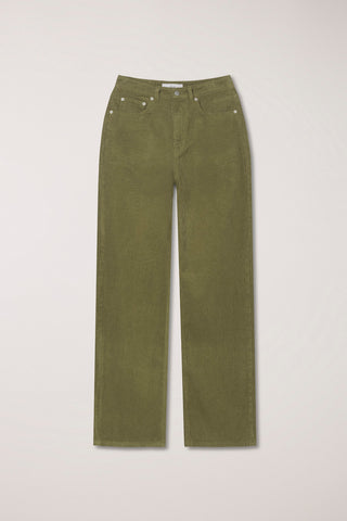 90S WIDE CORDUROY JEANS OLIVE GREEN