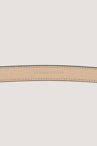 D-BUCKLE SLIM LEATHER BELT BLACK