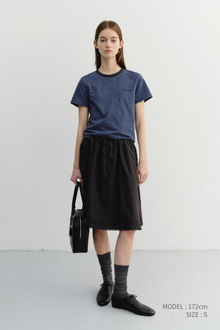ESSENTIAL STRIPE LOGO T-SHIRT BLUE NAVY STRIPE