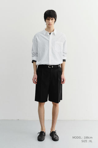 UNISEX CLASSIC OVERSHIRT WHITE STRIPE