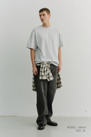 UNISEX LOOSE T-SHIRT LIGHT MELANGE GREY