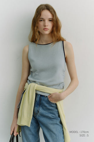 LAYERING KNIT TOP SOFT BLUE