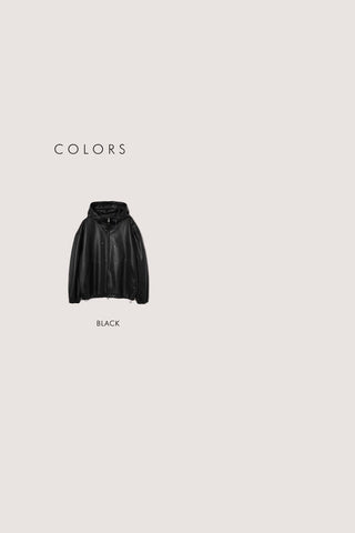 UNISEX ALTER-LEATHER WINDBREAKER BLACK