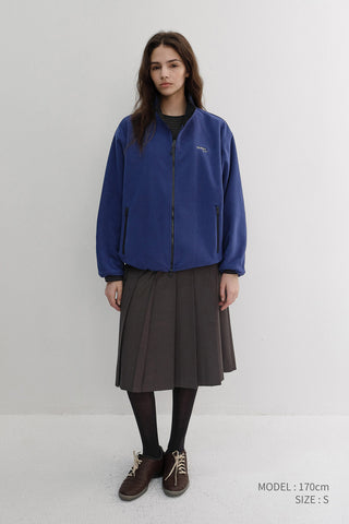 UNISEX ZIP-UP FLEECE SWEATSHIRT BLUE NAVY