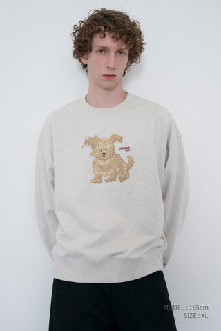 UNISEX PUPPY SWEATSHIRT OATMEAL MELANGE