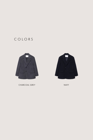 UNISEX LAYERED CASHMERE BLAZER CHARCOAL GREY