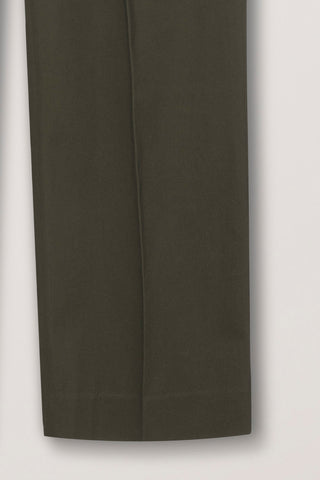 DOUBLE PLEATED WIDE CHINO SLACKS KHAKI