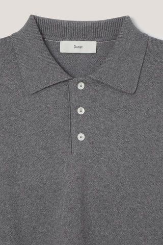 UNISEX CASHMERE COLLARED SWEATER MELANGE GREY