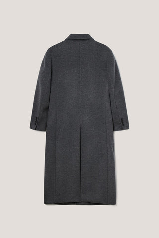 UNISEX 2-WAY 3 BUTTON CASHMERE COAT CHARCOAL GREY