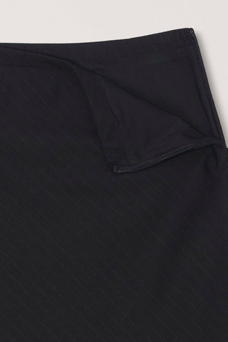 BIAS MIDI STRIPED SKIRT BLACK STRIPE