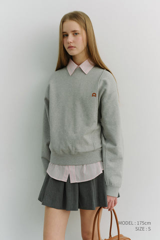UNISEX DUNST LOGO CREASE SWEATSHIRT MELANGE GREY