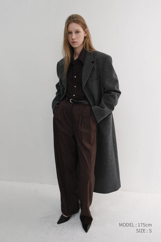 WINTER FLANNEL SLACKS DARK BROWN STRIPE