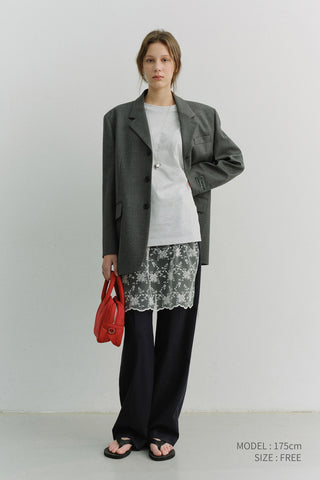 NEEDLEWORK LAYERING SKIRT WHITE