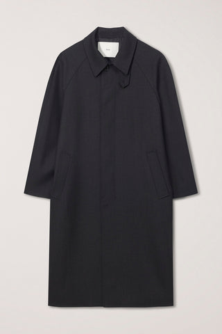 UNISEX H-LINE WOOL MAC COAT CHARCOAL GREY