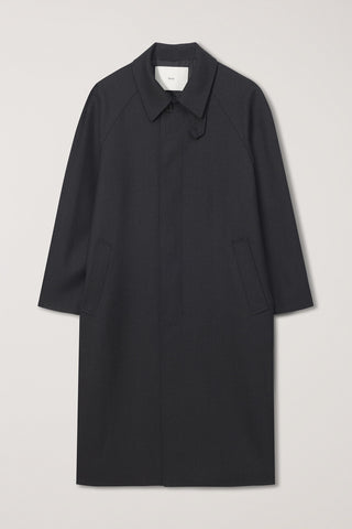 UNISEX H-LINE WOOL MAC COAT CHARCOAL GREY