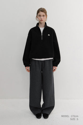 UNISEX JERSEY WIDE PANTS CHARCOAL GREY