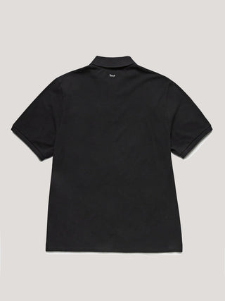 UNISEX LEATHER LOGO POLO SHIRT BLACK