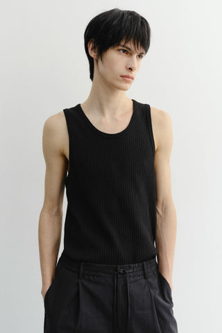 RELAXED SLEEVELESS TOP BLACK
