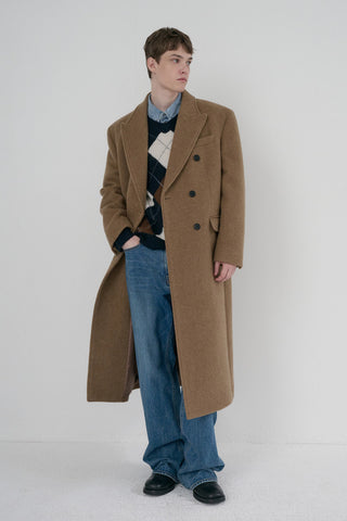 UNISEX TAILORED DOUBLE-BREASTED COAT CAMEL