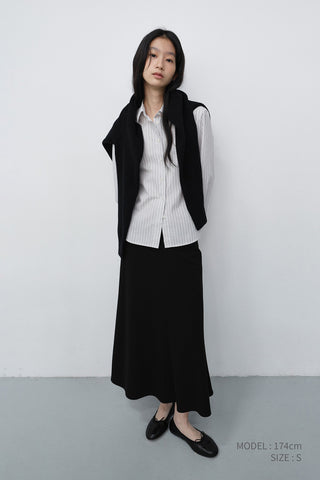 FLUID LONG SKIRT BLACK