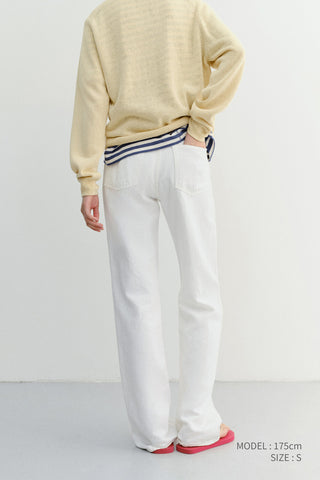 RELAXED SUMMER DENIM PANTS OFF WHITE